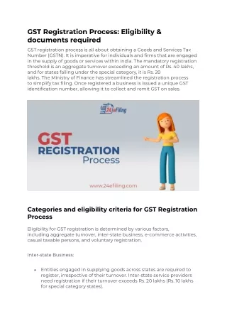 gst registration process eligibility documents