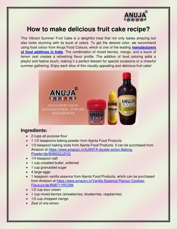 how to make delicious fruit cake recipe