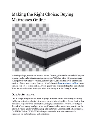 Making the Right Choice_ Buying Mattresses Online