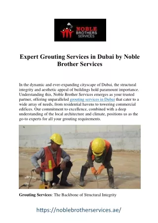 Expert Grouting Services in Dubai