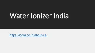 Water Ionizer India