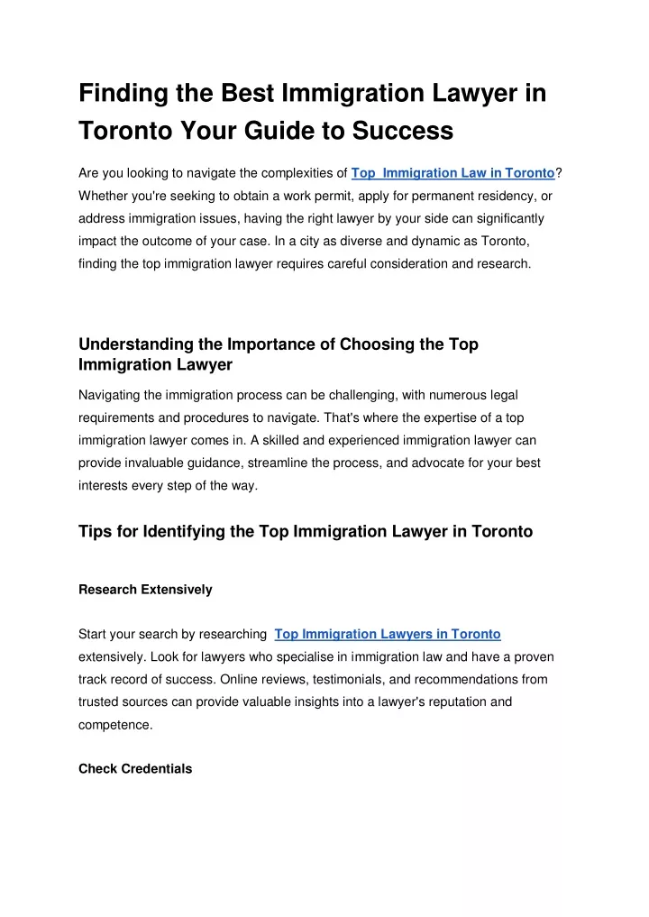 finding the best immigration lawyer in toronto