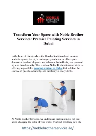 Brushstrokes of Elegance: Painting Services in Dubai