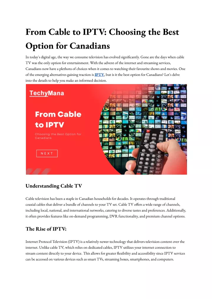 from cable to iptv choosing the best option