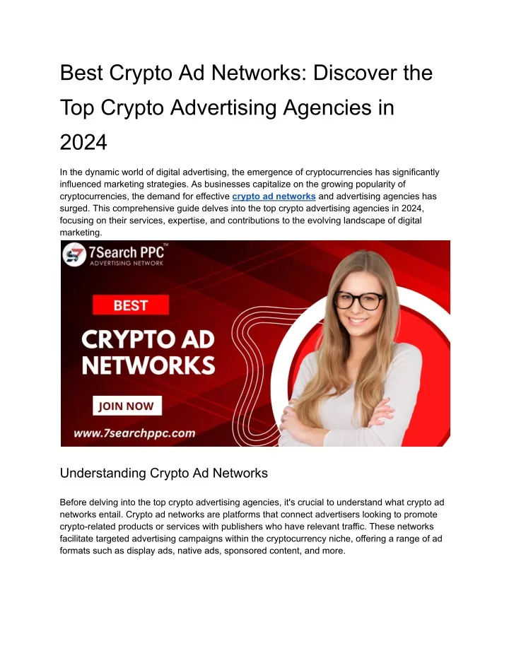 best crypto ad networks discover the top crypto