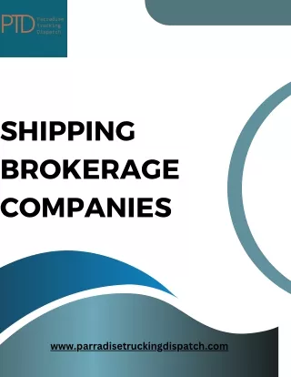 Elevate Your Logistics with Shipping Brokerage Companies