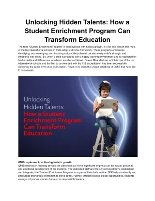 Unlocking Hidden Talents_ How a Student Enrichment Program Can Transform Education