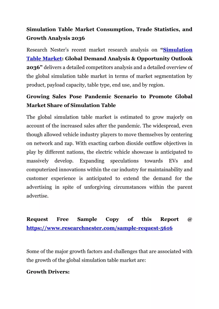 simulation table market consumption trade