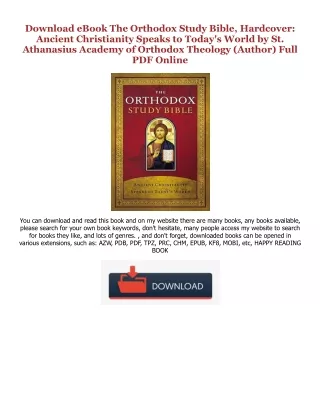 [Ebook] Reading The Orthodox Study Bible, Hardcover: Ancient Christianity Speaks to Today's World ^#DOWNLOAD@PDF^# By  S