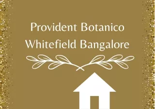 Provident Botanico Whitefield Bangalore E Brochure Pdf