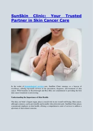 SunSkin Clinic: Your Trusted Partner in Skin Cancer Care | SunSkin Clinic