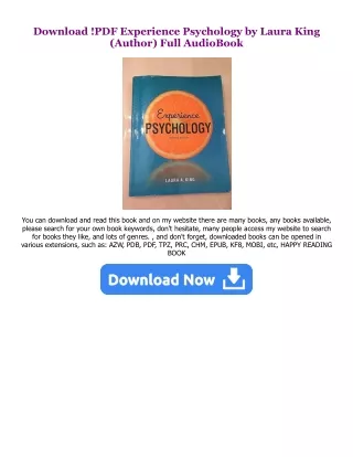 read online Experience Psychology PDF By  Laura King (Author)