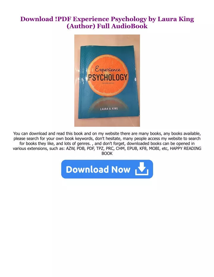 PPT - Read Online Experience Psychology PDF By Laura King (Author ...