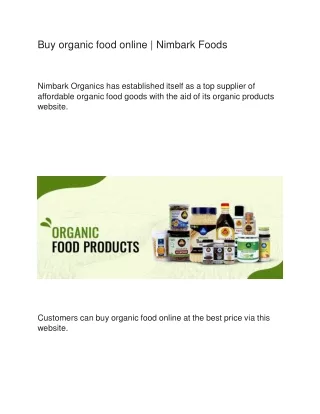 Buy organic food online | Nimbark Foods