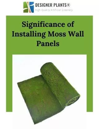 Significance of Installing Moss Wall Panels