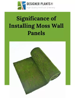significance of installing moss wall panels