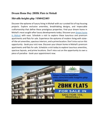 Discover Your Dream Home Buy 2BHK Flats in Mohali SHIVALIC (2)