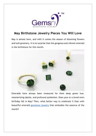May Birthstone Jewelry Gift Ideas