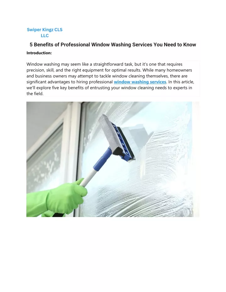 5 benefits of professional window washing