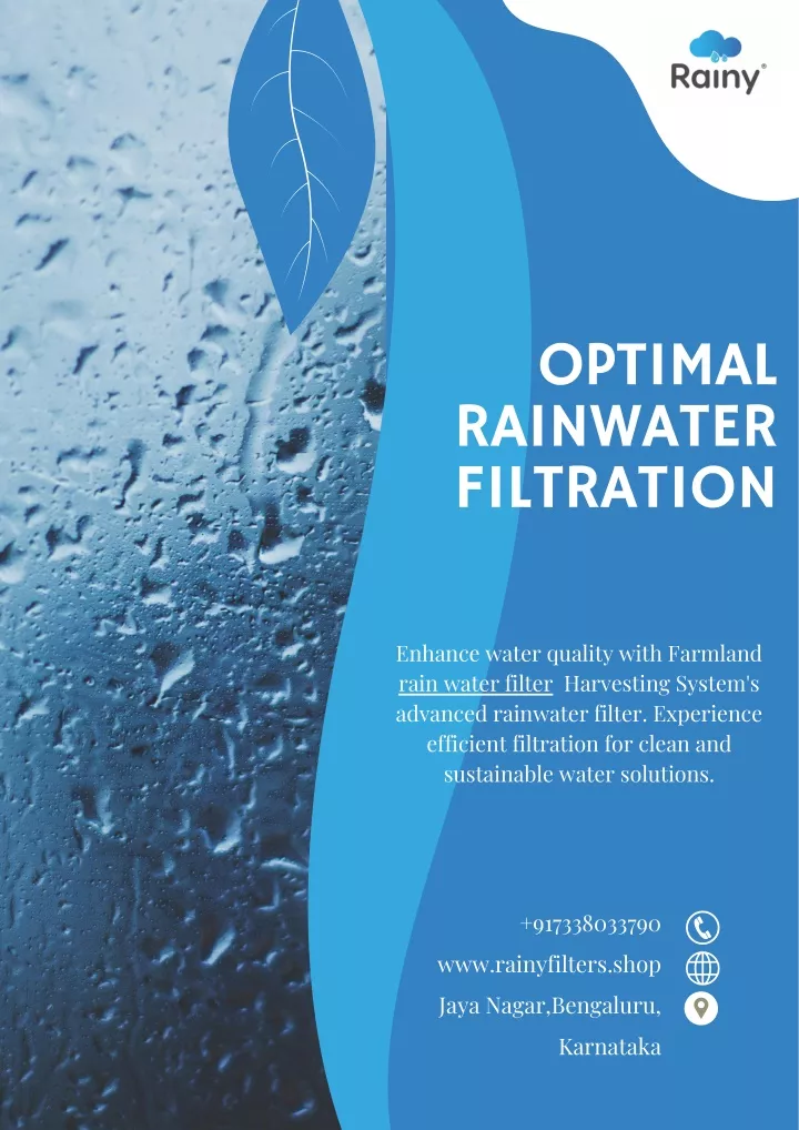 optimal rainwater filtration