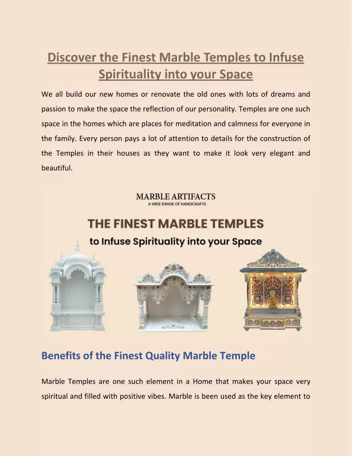 discover the finest marble temples to infuse