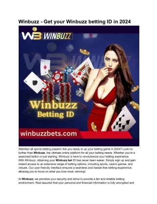 Winbuzz - Get your Winbuzz betting ID in 2024