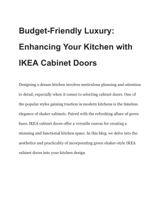 Budget-Friendly Luxury_ Enhancing Your Kitchen with IKEA Cabinet Doors