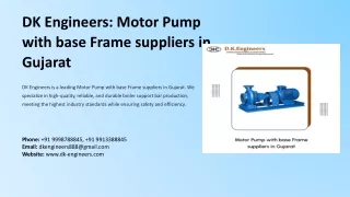 Motor Pump with base Frame suppliers in Gujarat, Best Motor Pump with base Frame