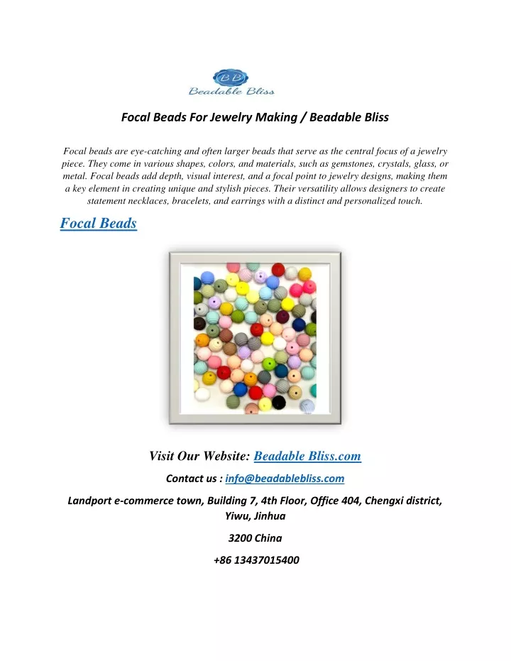 focal beads for jewelry making beadable bliss