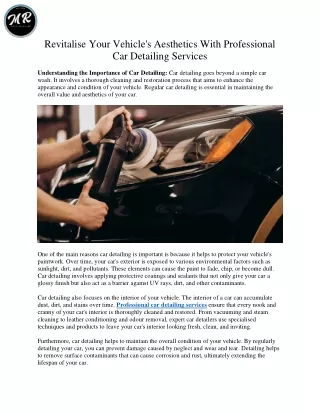 Professional Car Detailing Services