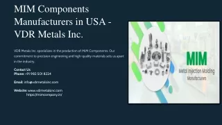 MIM Components Manufacturers in USA, Best MIM Components Manufacturers in USA