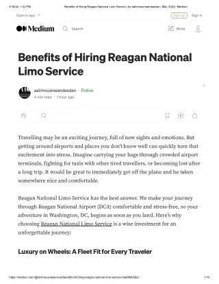 Benefits of Hiring Reagan National Limo Service _ by aalimousineandsedan _ Mar, 2024 _ Medium