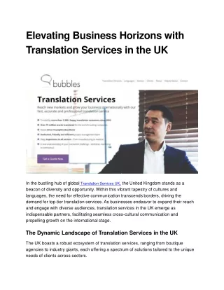 elevating business horizons with translation