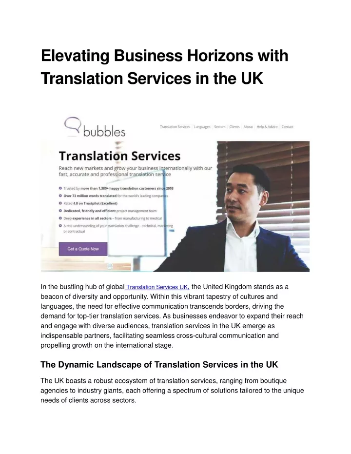 elevating business horizons with translation