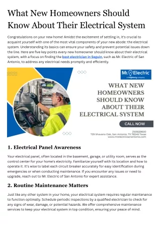 What New Homeowners Should Know About Their Electrical System