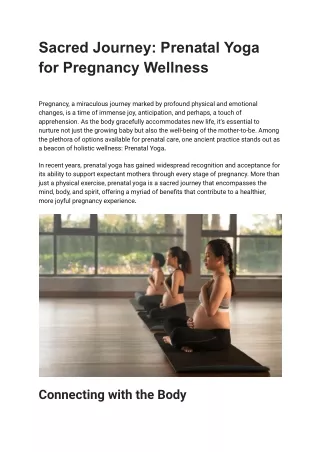 prenatal yoga courses
