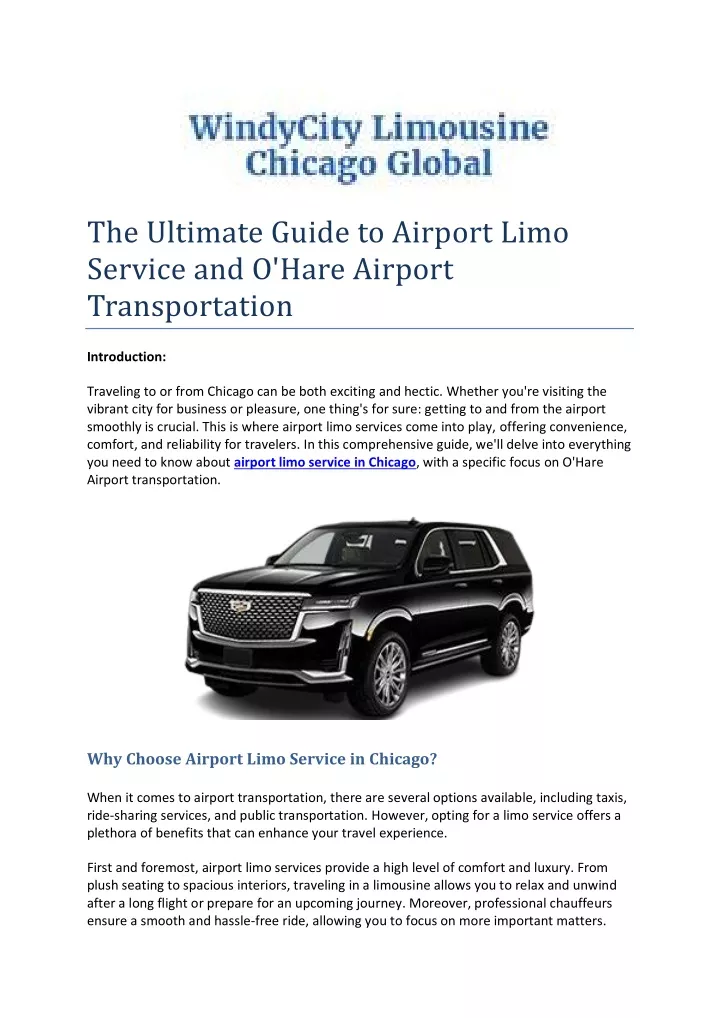 the ultimate guide to airport limo service
