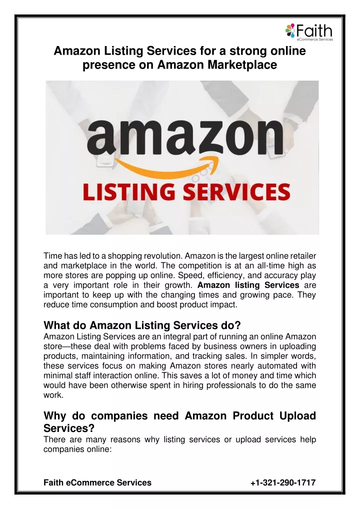 amazon listing services for a strong online