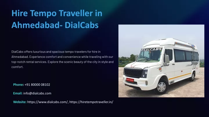 hire tempo traveller in ahmedabad dialcabs