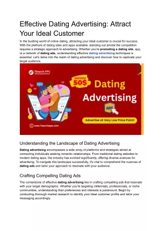 Effective Dating Advertising: Attract Your Ideal Customer