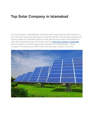 Top solar company in islamabad