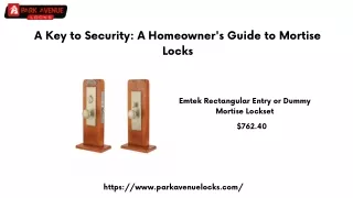 A Key to Security A Homeowner's Guide to Mortise Locks