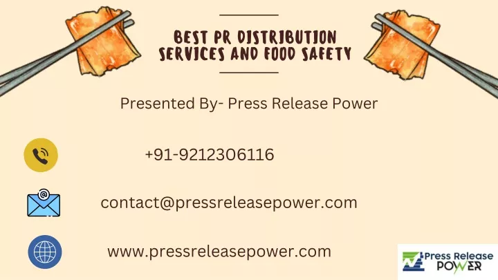 best pr distribution services and food safety