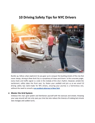 10 Driving Safety Tips for NYC Drivers