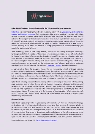 cyberhive offers cyber security solutions