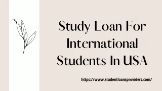 Study Loan For International Students In USA