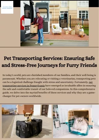 Pennsylvania's Premier Pet Transporting Services