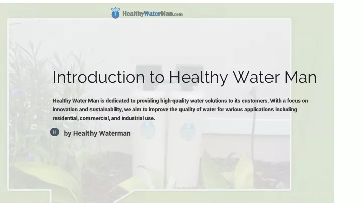 introduction to healthy water man
