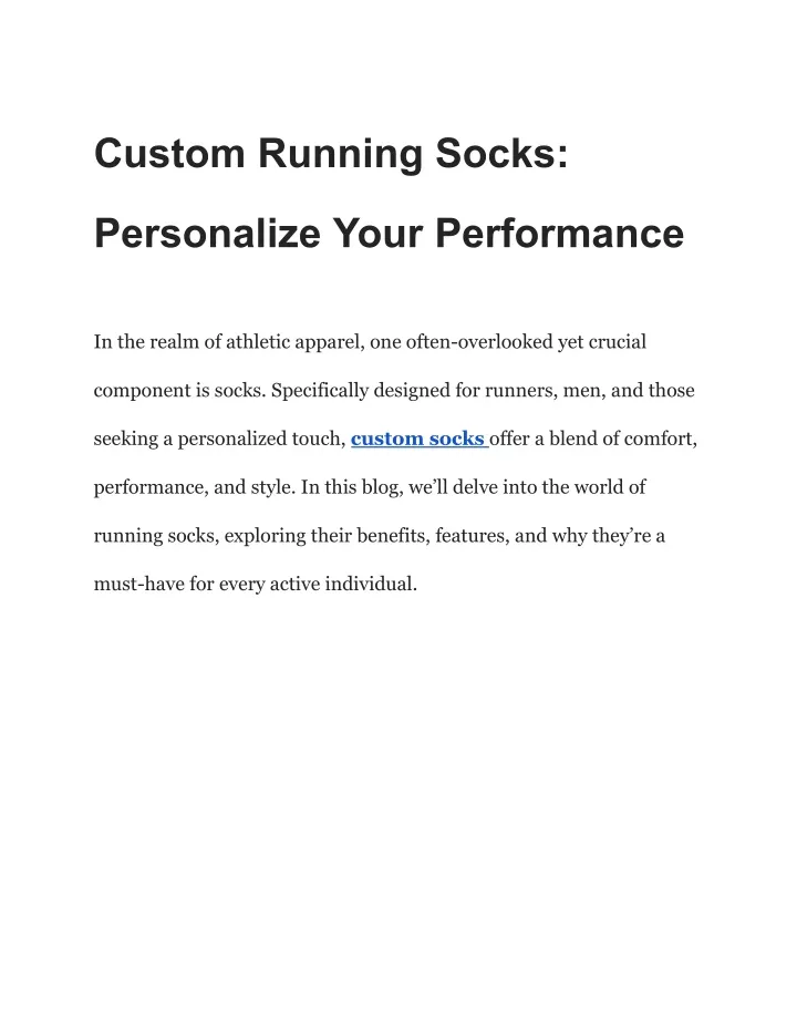 custom running socks