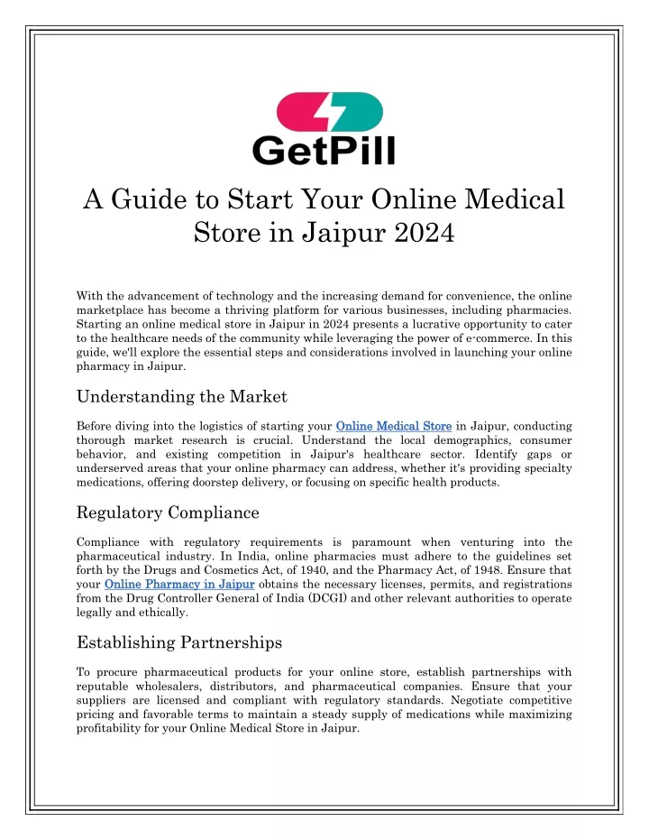 a guide to start your online medical store